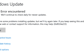 [Исправить] Ошибка Центра обновления Windows 0x8024a223 в Windows 10