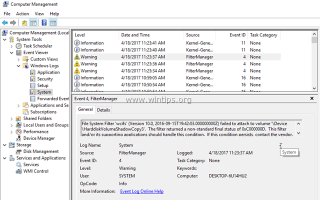 Как исправить ошибку фильтра файловой системы WCIFS с помощью идентификатора события 4 (Windows 10)