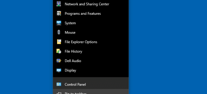 Прикрепить панель управления к панели задач для быстрого доступа к классическим апплетам