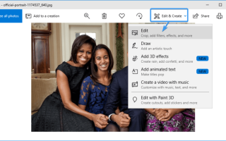 Преобразование изображений в черно-белое изображение с помощью приложения «Фотографии» в Windows 10