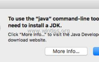 ИСПРАВЛЕНИЕ: Чтобы использовать инструмент командной строки Java, вам необходимо установить JDK (MAC OS X)
