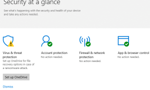 [Исправить] Защитник Windows желтый восклицательный значок и настройка OneDrive Warning