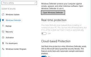 Параметры Защитника Windows недоступны для вирусов и защита в режиме реального времени отключена вирусом