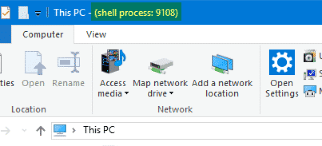 Показать идентификатор процесса в строке заголовка проводника в Windows 10