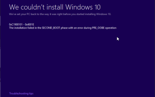 Ошибка 0xC1900101 Установка функции обновления Windows 10 v1809