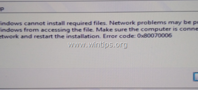 ИСПРАВЛЕНИЕ: Ошибка установки Windows 10 0x80070006. Windows не может установить необходимые файлы.