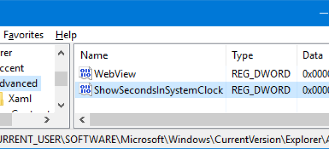 Как отображать секунды на часах панели задач в Windows 10