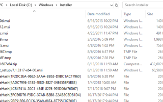 Очистка устаревших файлов MSI и MSP в папке установщика Windows для освобождения места на диске
