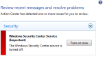 Исправить ошибку 2 при запуске службы центра безопасности в Windows 7