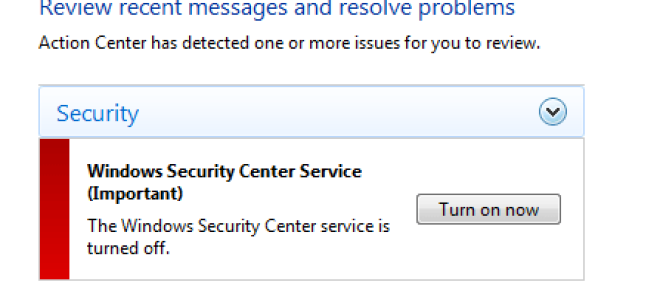 Исправить ошибку 2 при запуске службы центра безопасности в Windows 7