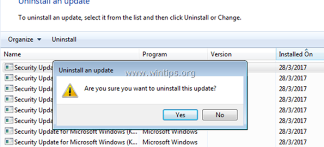 Как удалить обновления в ОС Windows 10/8/7.