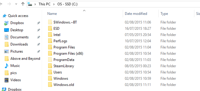 Windows 10 Удалить каталог Windows.old |
