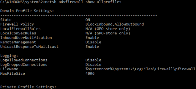 Быстрое включение и отключение брандмауэра Windows с помощью командной строки