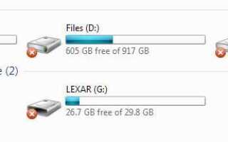 Красный значок X наложения появляется на всех дисках в Windows [Dropbox]