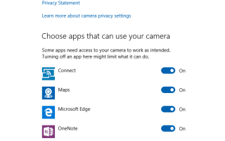 Запретить определенным приложениям использовать камеру в Windows 10