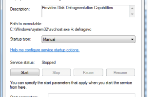 Fix дефрагментации диска (dfrgui.exe) не запускается в Windows 7