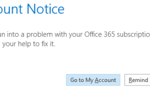 Уведомление об учетной записи — у нас возникла проблема с вашей подпиской на Office 365