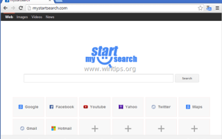 Удалить домашнюю страницу MyStartSearch и настройки поиска (Browser Hijacker)
