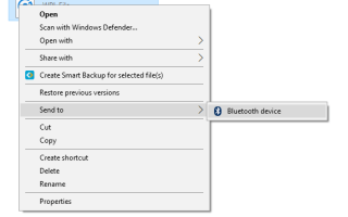 Исправлено меню «Отправить в», показывающее только устройство Bluetooth в Windows 10