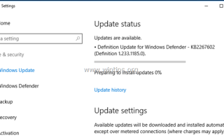 Обновление Windows 10 застряло при загрузке обновлений. (Раскрыты)