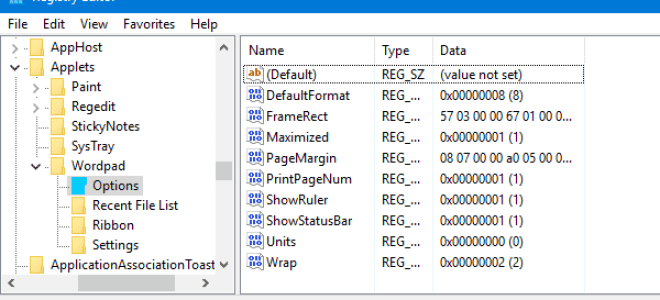 Как сбросить настройки WordPad и Notepad по умолчанию?