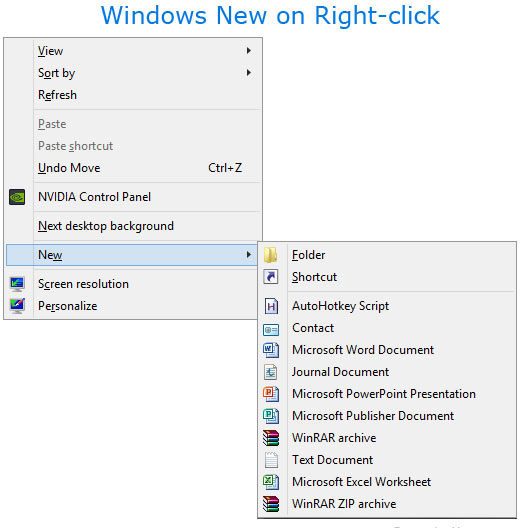 Windows Новые правые кнопки меню