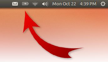 Расположение значка батареи в Ubuntu GUI