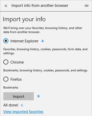 Как импортировать избранное из другого браузера в Microsoft Edge.