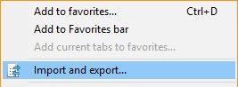 Импорт и экспорт селектора в Internet Explorer.
