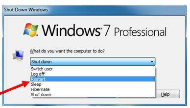 Перезагрузка Windows 7