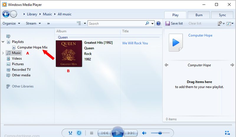 Как добавить музыку в плейлист в Windows Media Player.