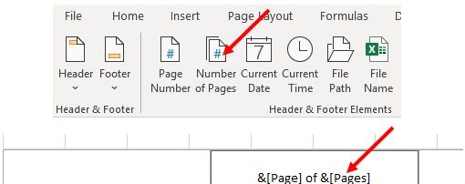 Добавьте общее количество страниц в Microsoft Excel.
