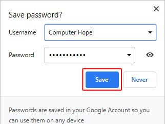 Сохранить пароль в Chrome