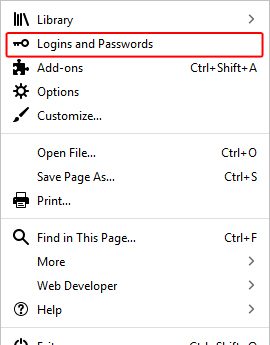 Селектор логинов и паролей в Firefox