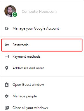 Выбор пароля в Chrome.