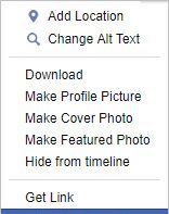 Селектор удаления фотографий на Facebook.