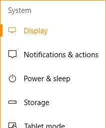Отображение вкладки в Windows 10.