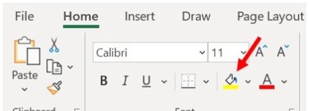 Домашняя вкладка Microsoft Excel, раздел «Шрифт» - установка цвета фона