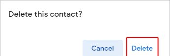 Gmail удалить контакт