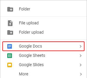 Список программ Google Drive.