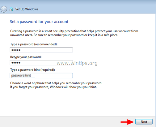 Установка пароля