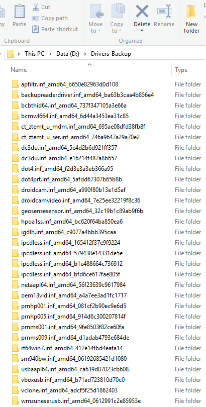 восстановление резервной копии драйверов в windows 10