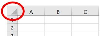 Кнопка Выбрать все в Microsoft Excel
