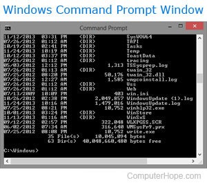 Окно командной строки Windows DOS