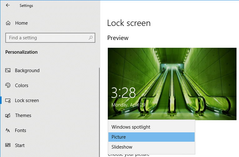 Windows Spotlight не работает и застрял на одном изображении