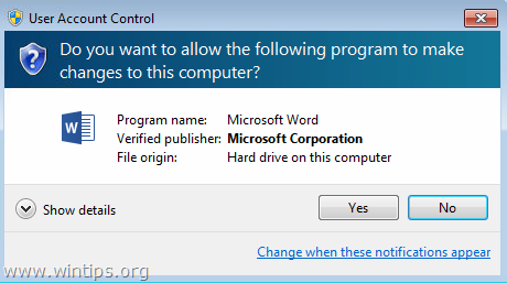 Вы хотите разрешить следующей программе вносить изменения в этот компьютер Word 2013