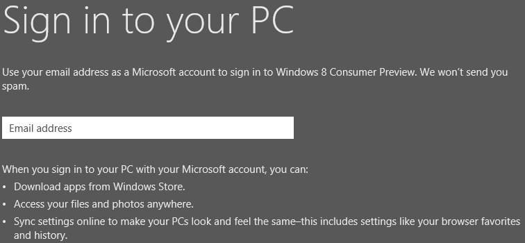 Адрес электронной почты в Windows 8