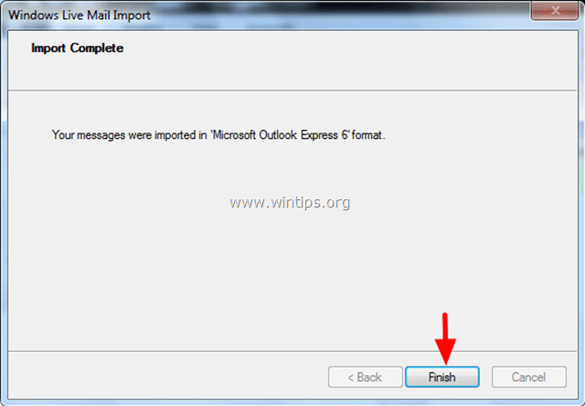 импортировать сообщения в Windows LIve Mail