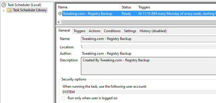 Резервное копирование реестра Windows 10 - tweaking.com реестр кустов regback папку