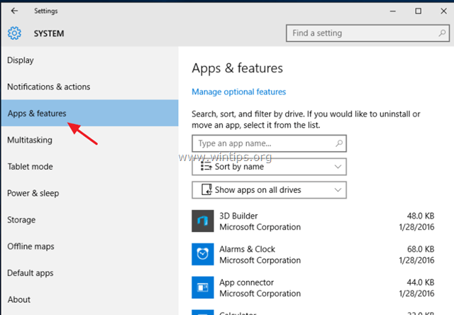 удалить современные приложения в Windows 10